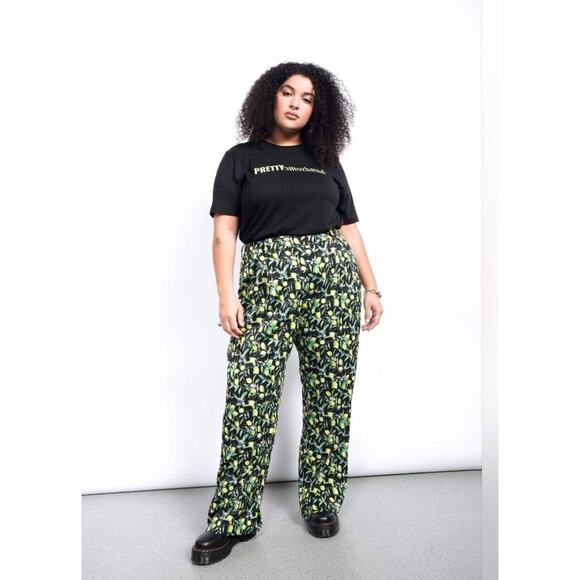 Wildfang Pants - WildFang THE EMPOWER WIDE LEG LEMON TROUSER SIZE 6 NWT